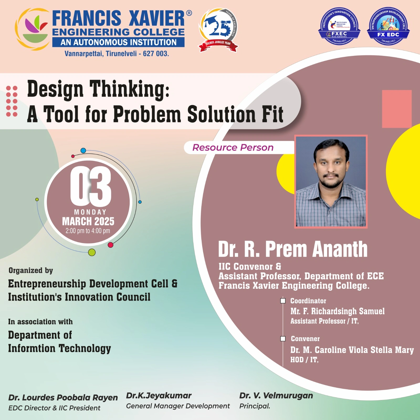 Workshop on “Design Thinking: A Tool for Problem Solution Fit”