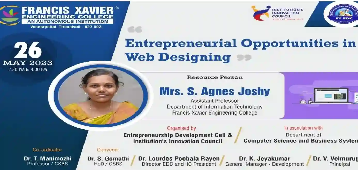 Expert talk on Entrepreneurial Opportunities in Web Designing