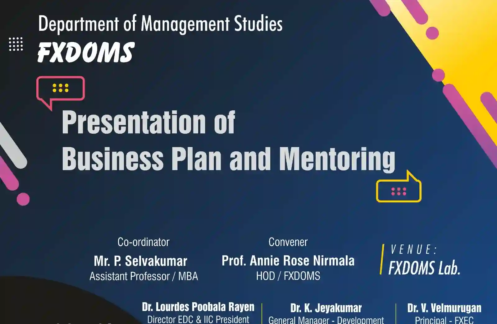 Presentation of Business Plan and Mentoring