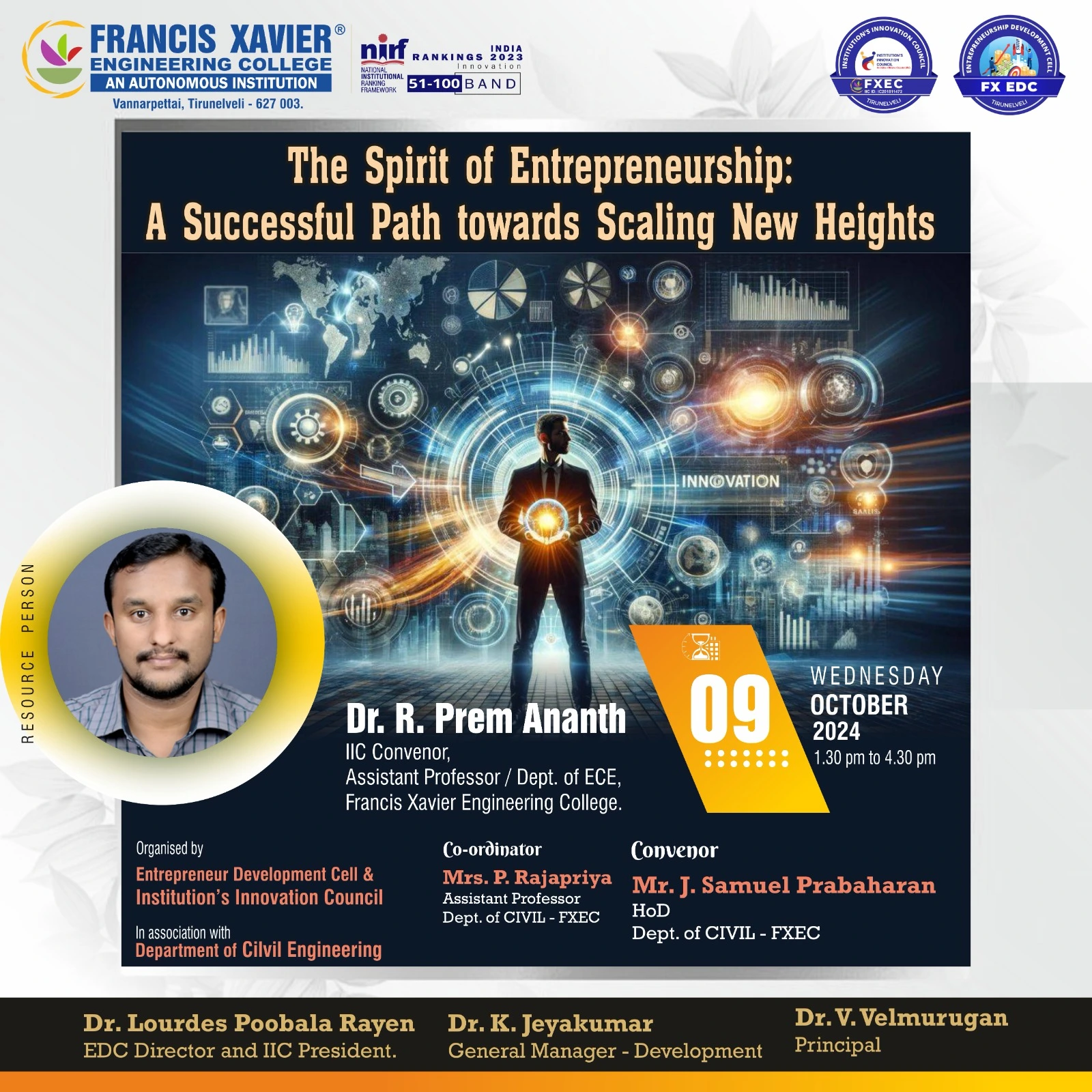 “Expert Talk on The Spirit of Entrepreneurship: A successful Path towards Scaling New Heights”