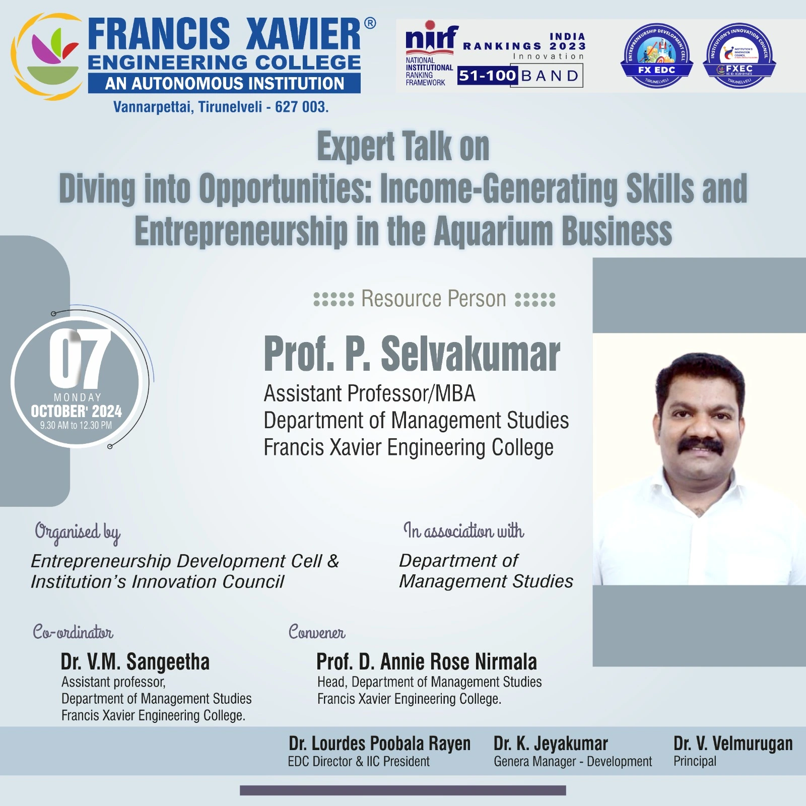 Expert Talk on  Diving into Opportunities: Income-Generating Skills and Entrepreneurship in the Aquarium Business