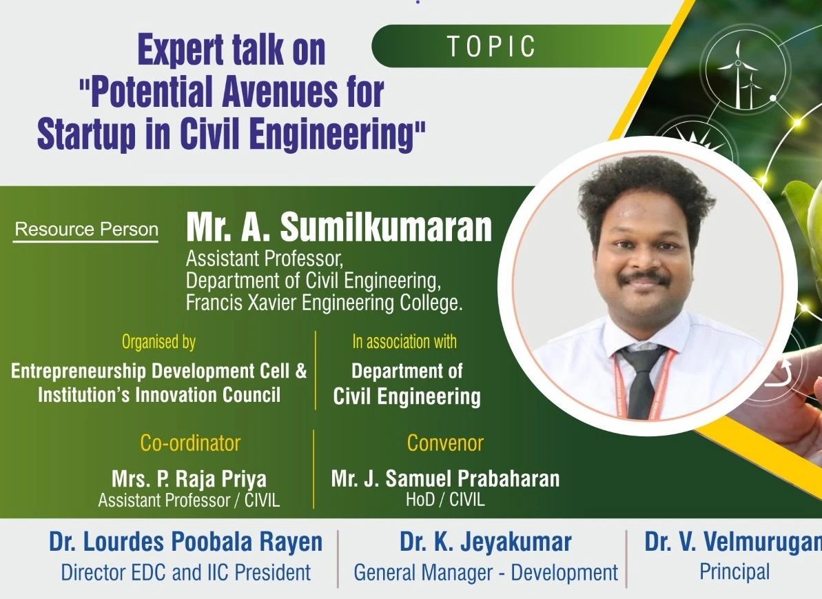Expert talk on Potential Avenues for Startup in Civil Engineering 