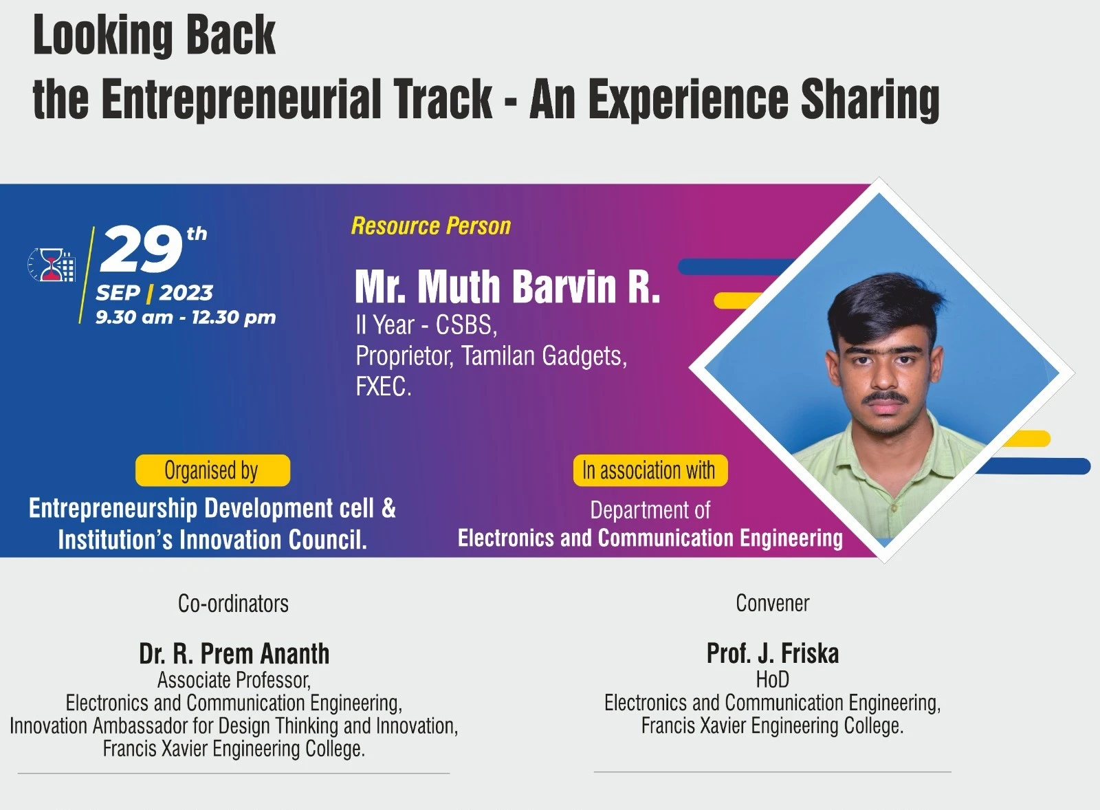 Looking Back the Entrepreneurial Track - An Experience Sharing
