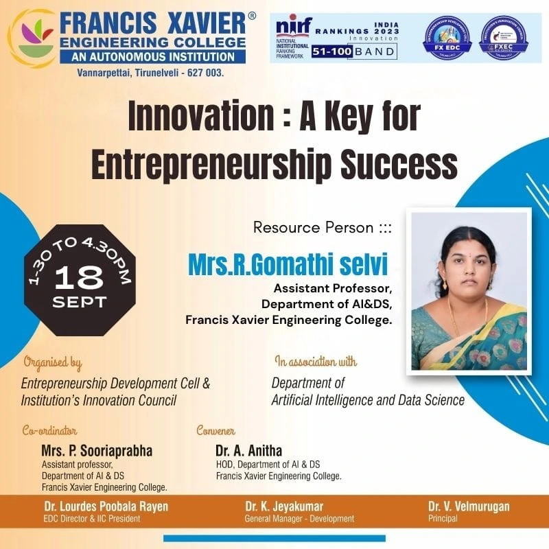 “ Innovation : A Key for Entrepreneurship Success