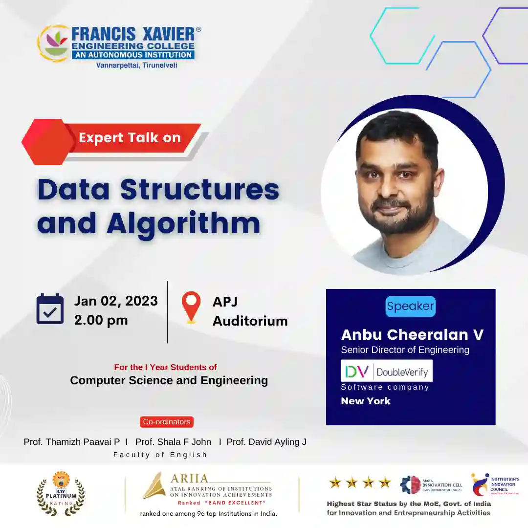 Expert talk on Data Structures and Algorithm