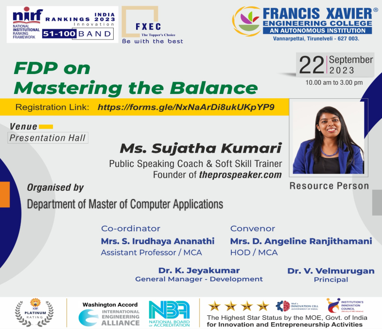 Faculty Development Programme on Mastering the Balance