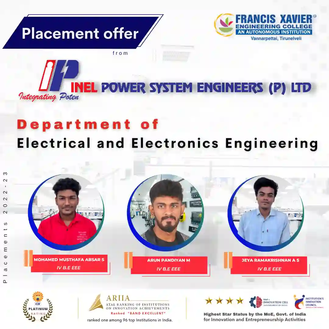Placement Offer-Inel Power System Engineers(P) Ltd 2022-23