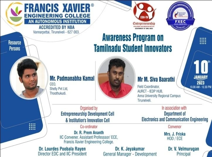     Report for Awareness Program on Tamilnadu Student Innovators