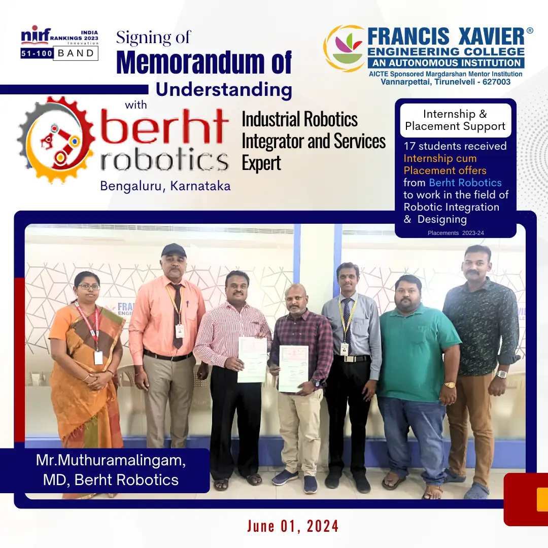 MoU with Berht Robotics,