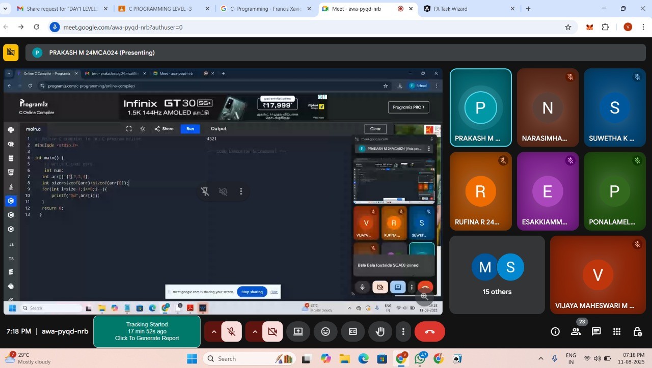 night skill on “C Programming Level 3” 