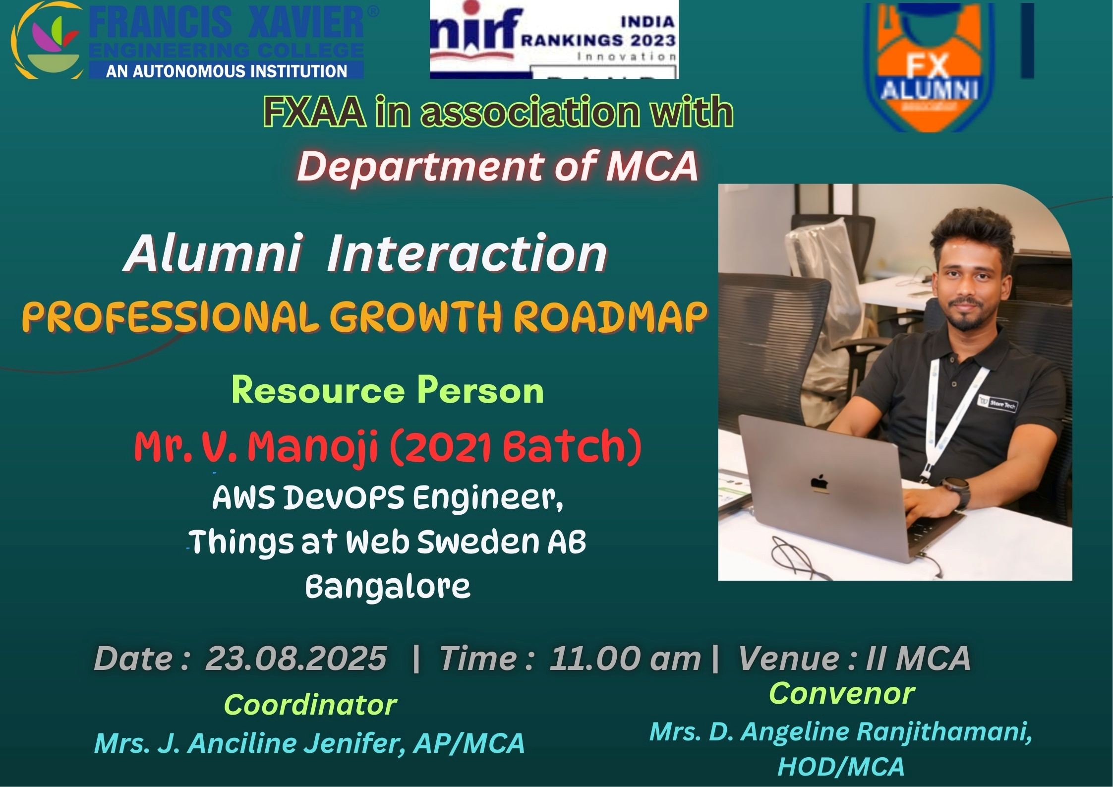 ALUMNI INTERACTION on “Professional Growth Roadmap” 23rd August 2025