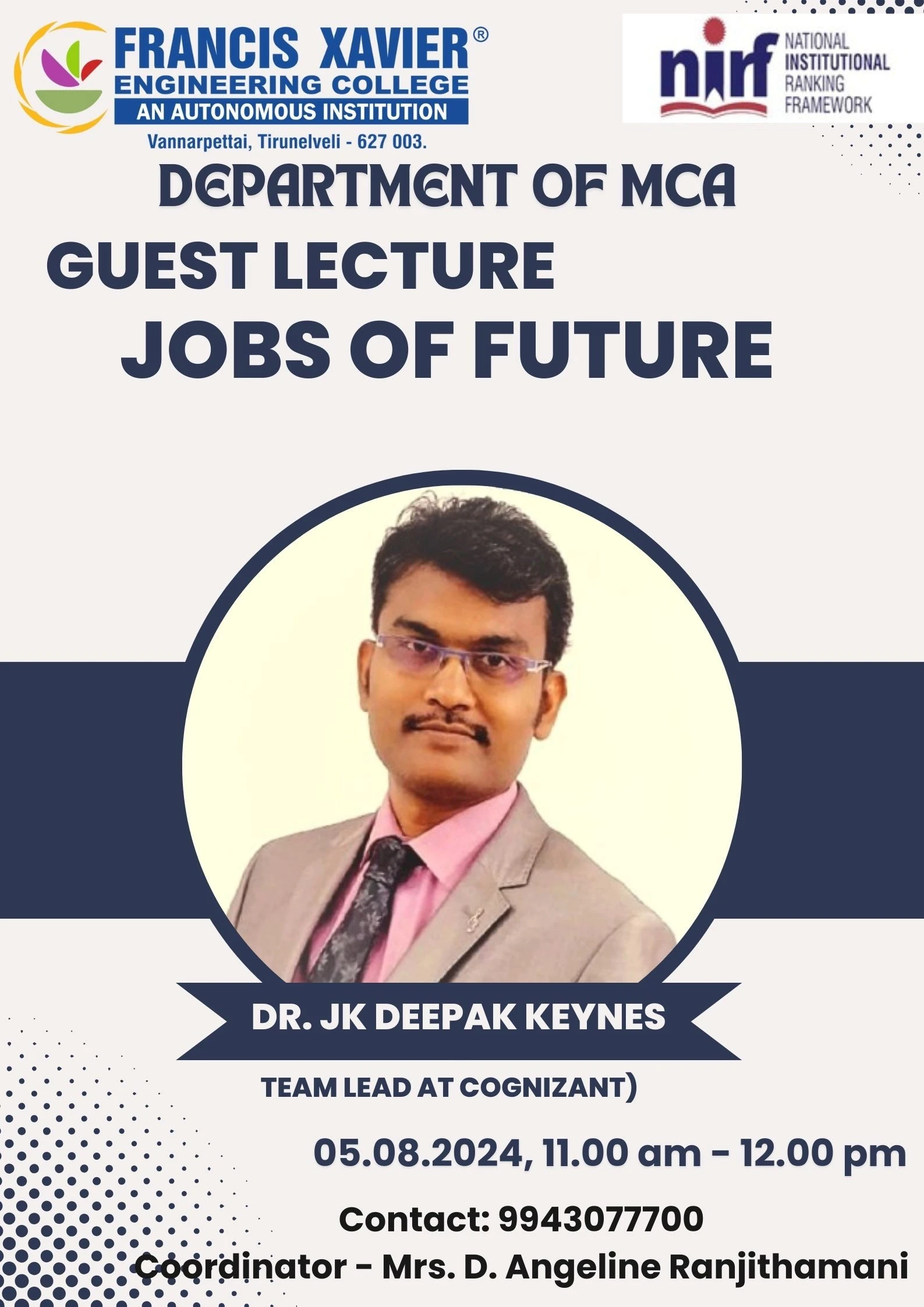 Guest lecture on “job of the future” on 5TH august 2024