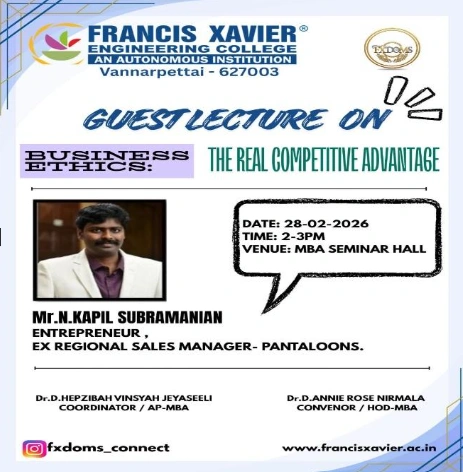 GUEST LECTURE  ON BUSINESS ETHICS: THE REAL COMPETITIVE ADVANTAGE