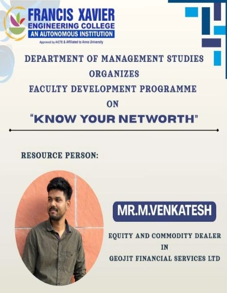 FACULTY DEVELOPMENT PROGRAMME ON KNOW YOUR NETWORTH