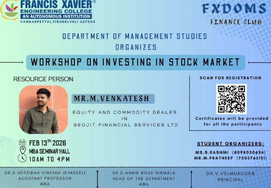  WORKSHOP ON “INVESTING IN STOCK MARKET