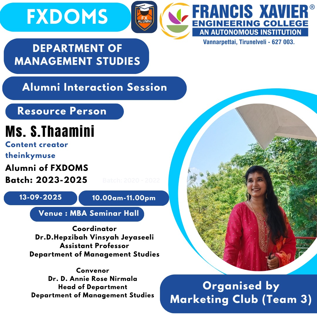 ALUMNI INTERACTION ON CAREERS AND OPPORTUNITIES AS A CONTENT CREATOR