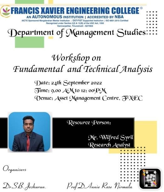 Workshop on Fundamental and Technical Analysis of Stock Market