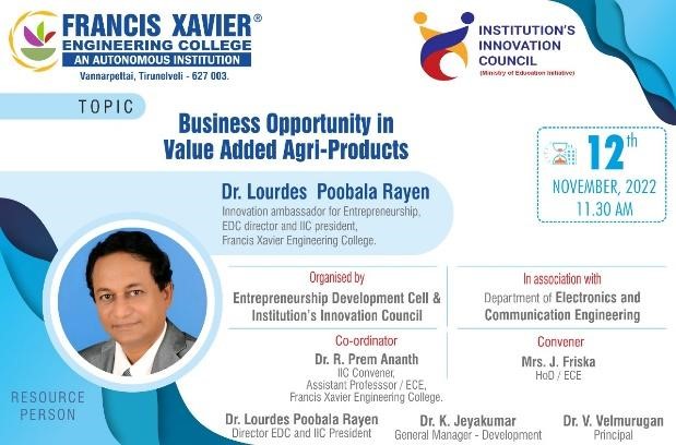 Session on Business Opportunity in Value Added Agri-Products