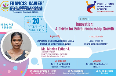 Session on Innovation: A Driver for Entrepreneurship Growth