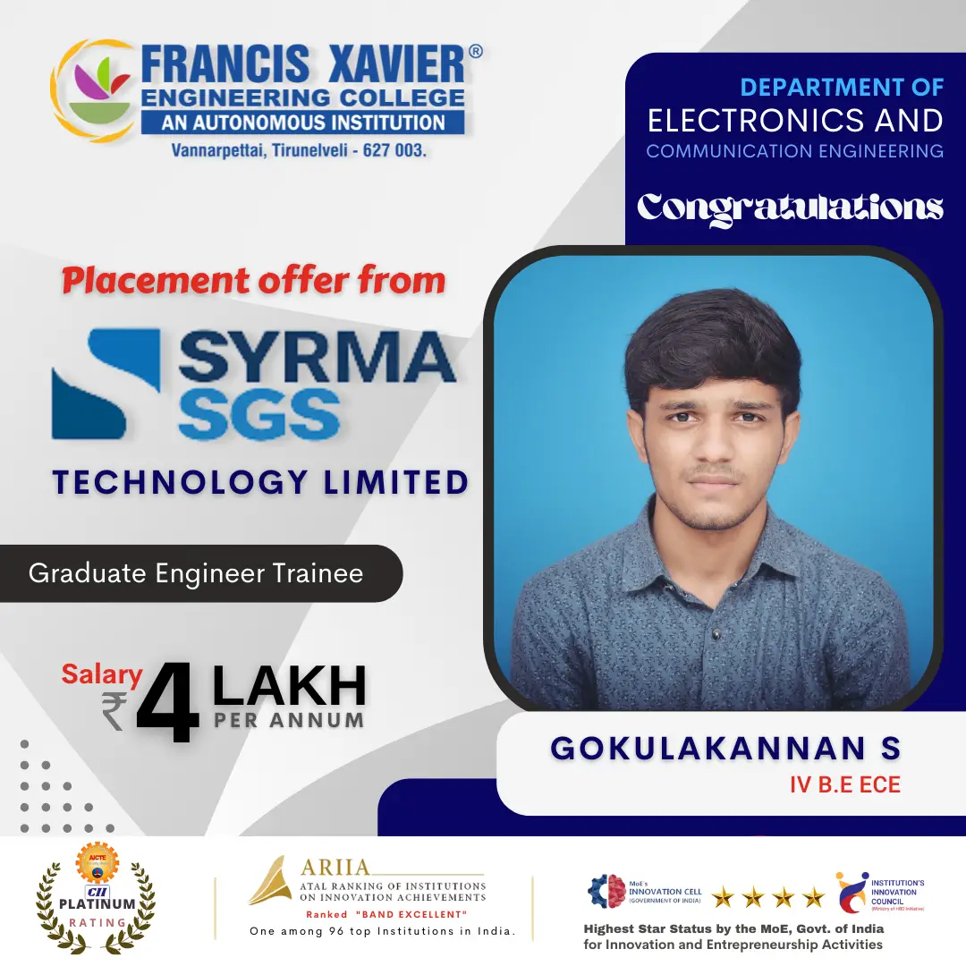 Placement Offer from Syrma Technologies - ECE